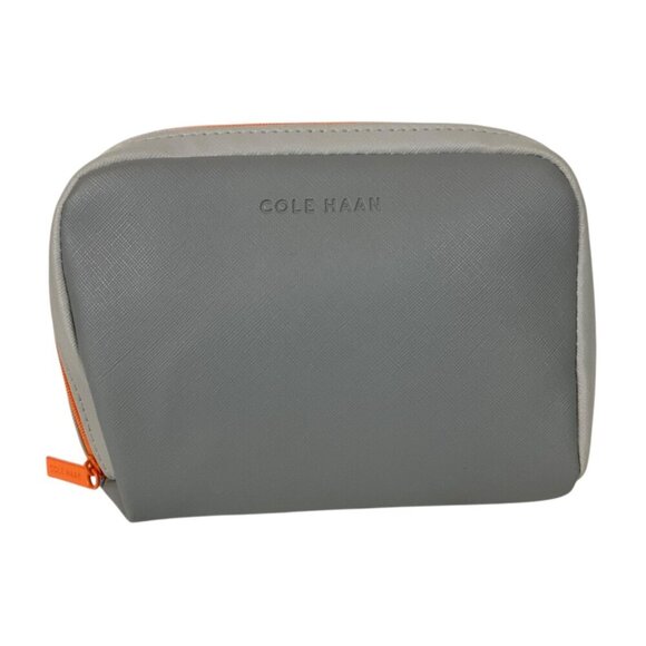 Cole Haan For American Airlines Gray & Orange Amenities Cosmetics Toiletry Bag - Picture 1 of 6